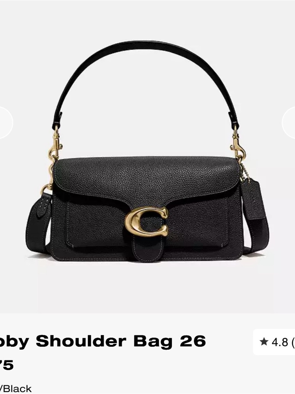Coach Tabby Shoulder Bag in Black with Gold Hardware
